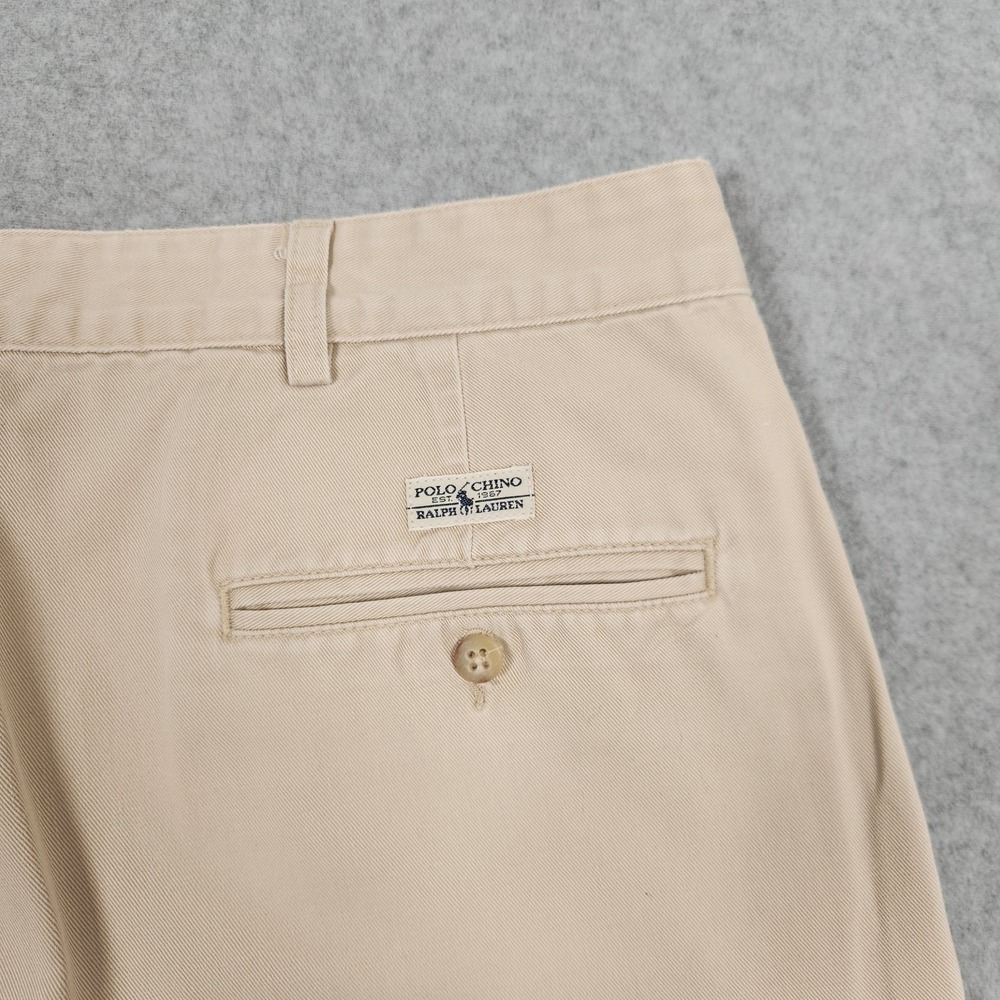 Vintage Polo Ralph Lauren Hammond Pant 40x30 (Act 38x30) Tan Pleated Chino USA - Picture 8 of 16